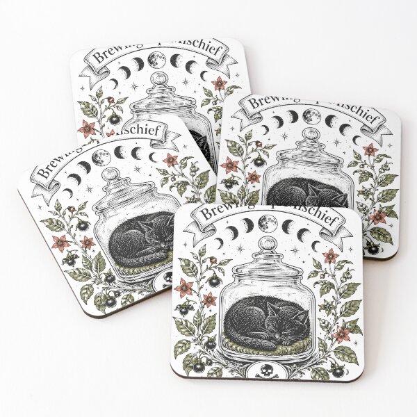 Item preview, Witchy Black Cat - Gothic Engraving designed and sold by Feral Feline.