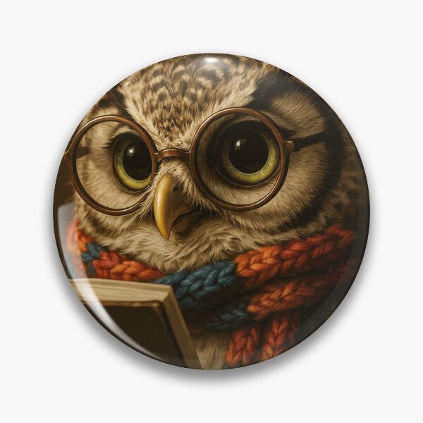 Item preview, Cute Owl Reading Vintage Book With Round Glasses designed and sold by CaldWinslyQA.