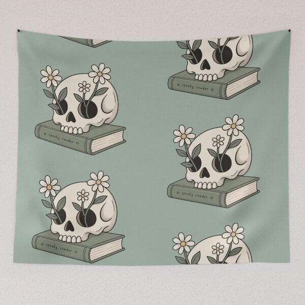Item preview, Spooky Reader Floral Skull designed and sold by wingoo22.