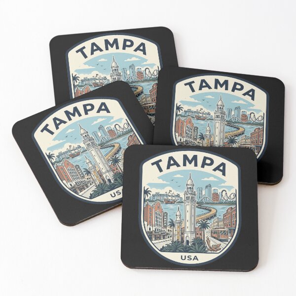 Item preview, Vintage Tampa Florida Travel Badge Illustration designed and sold by k3rstman1.