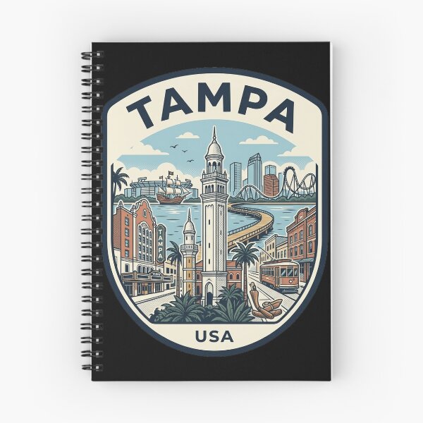 Item preview, Vintage Tampa Florida Travel Badge Illustration designed and sold by k3rstman1.