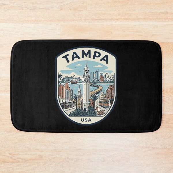 Item preview, Vintage Tampa Florida Travel Badge Illustration designed and sold by k3rstman1.