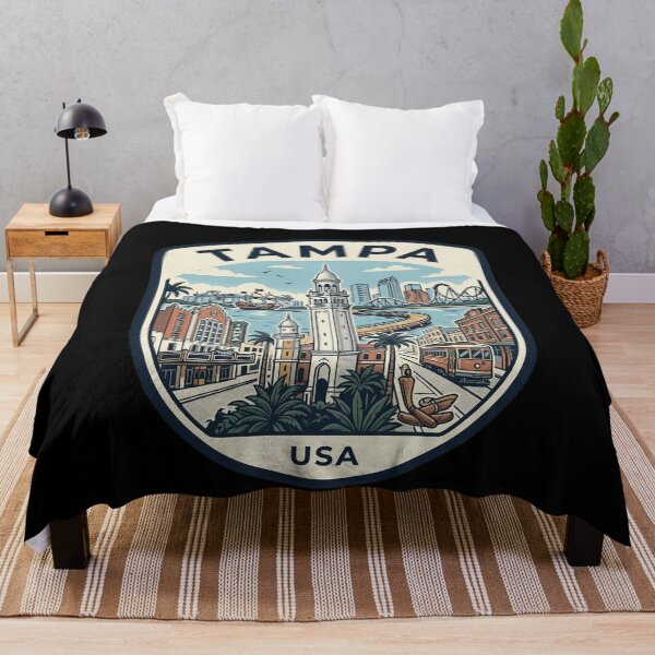 Item preview, Vintage Tampa Florida Travel Badge Illustration designed and sold by k3rstman1.