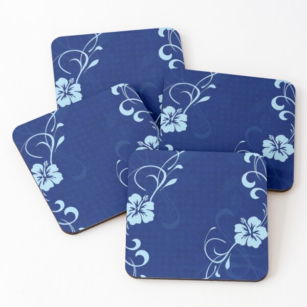 Item preview, Y2K Blue Hibiscus Floral Pattern | Retro 2000s Hawaiian Swirl Aesthetic designed and sold by BrontesWhimsyStore.