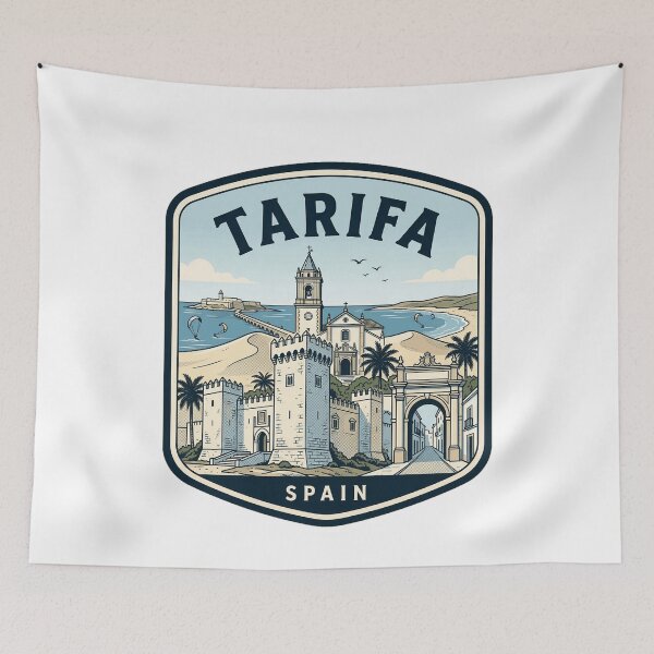 Item preview, Tarifa Spain Vintage Travel Poster Kitesurfing Beach designed and sold by k3rstman1.