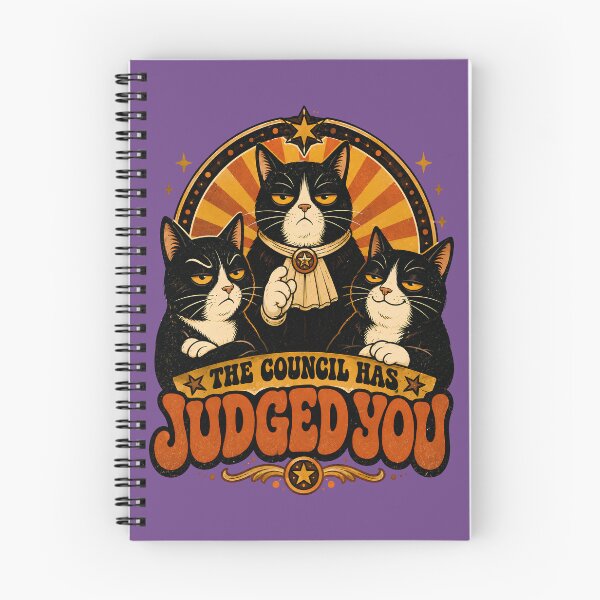Item preview, The Council Has Judged You Funny Judge Cats Meme designed and sold by Retro Whiskers.
