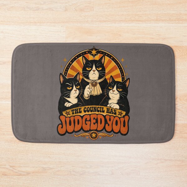 Item preview, The Council Has Judged You Funny Judge Cats Meme designed and sold by Retro Whiskers.