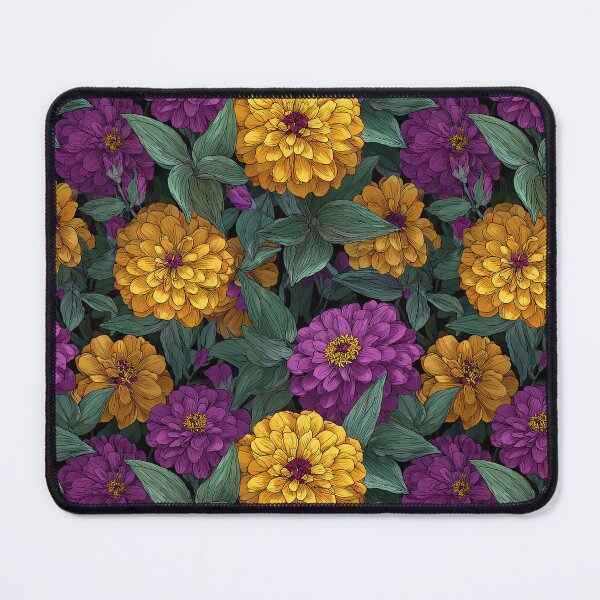 Item preview, Blooming Zinnia Print  - Flower Garden Pattern - Gifts For Couples designed and sold by RoyalStarsPatts.