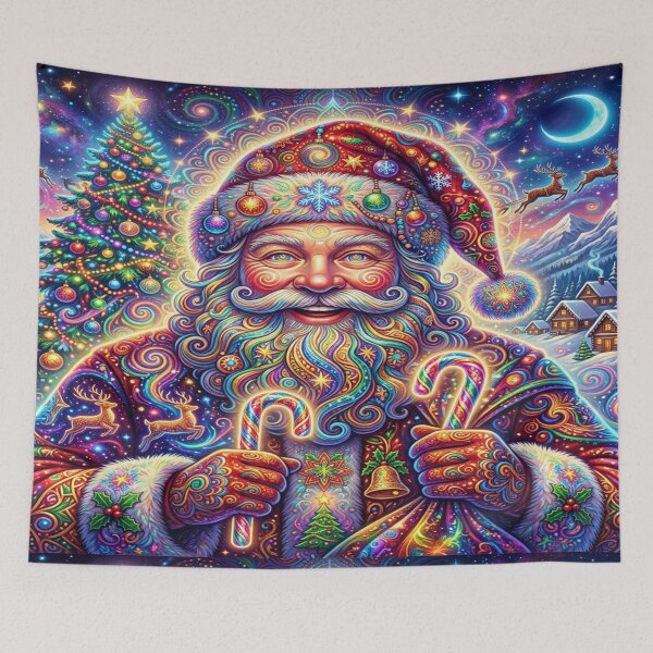 Item preview, Psychedelic Santa Claus in Vibrant Cosmic Wonderland designed and sold by Solomon-Ent-144.