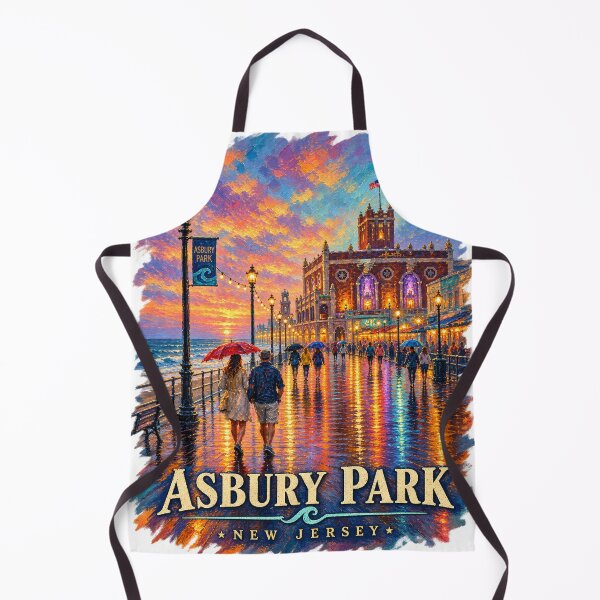 Item preview, Asbury Park After the Rain – Impressionist New Jersey Boardwalk designed and sold by Past in Threads.