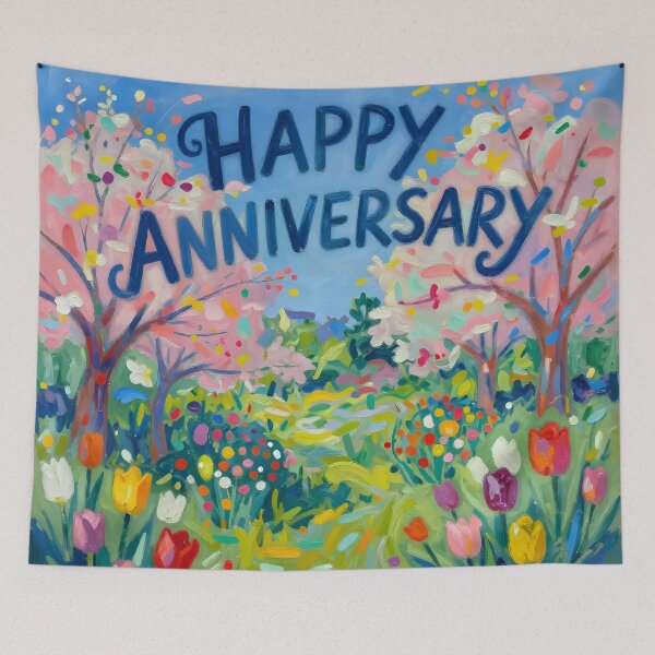 Item preview, Happy Anniversary – Romantic Spring Garden Love designed and sold by Nomad-Maynard.
