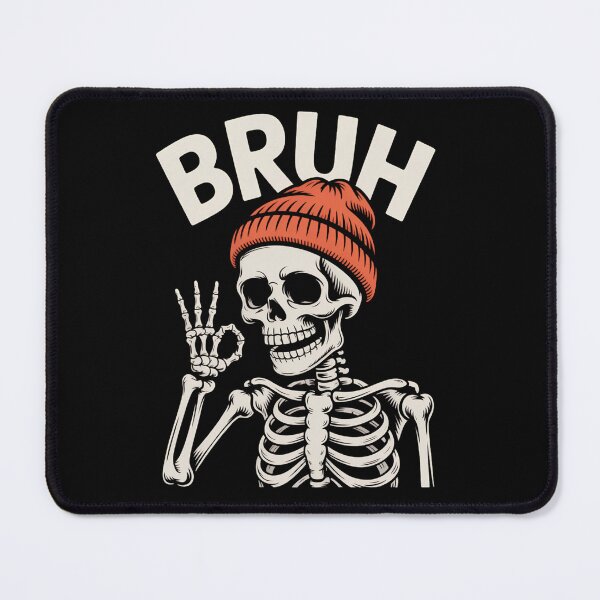 Item preview, BRUH Skeleton Orange Beanie Funny Spooky Halloween Retro designed and sold by Zizo-DR44.