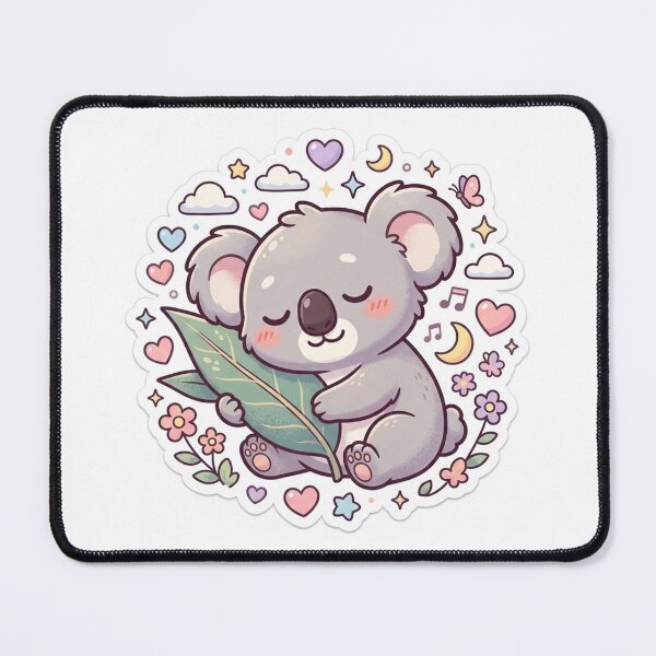 Item preview, Cute Kawaii Sleeping Koala Sticker – Anime Style Chibi Koala Decor designed and sold by Chipkooo.
