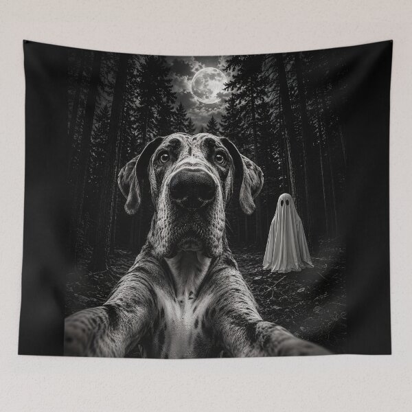 Item preview, Spooky Great Dane Selfie with Ghost designed and sold by CelidaBonde.