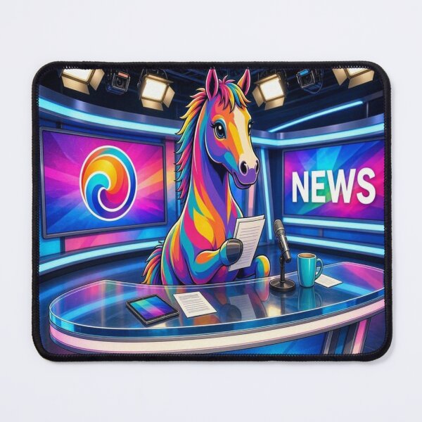 Item preview, Cool Rainbow Horse News Anchor in TV Studio Pop Art - Tugy designed and sold by Breezes-of-Ida.