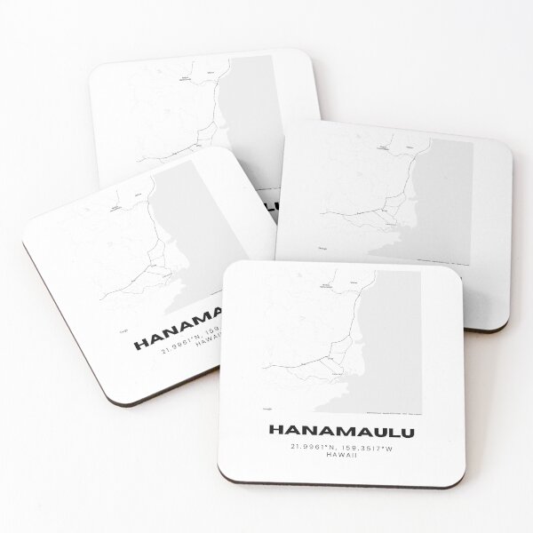 Item preview, Hanamaulu Kauai Map | Minimalist Hawaii Location Design designed and sold by RM-Journey.