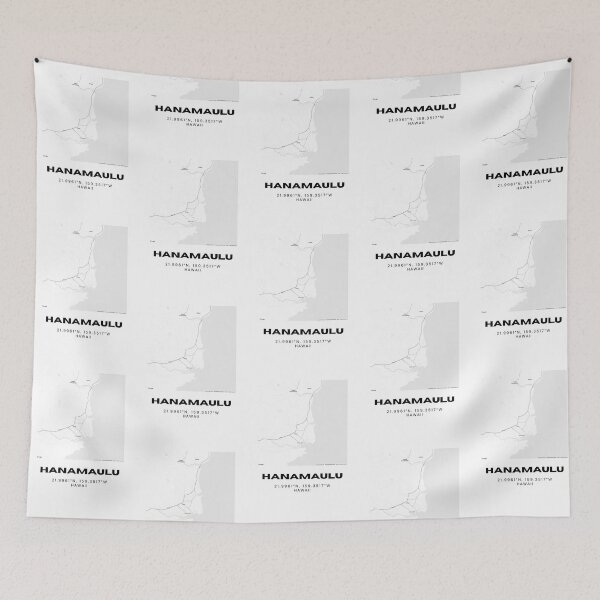 Item preview, Hanamaulu Kauai Map | Minimalist Hawaii Location Design designed and sold by RM-Journey.