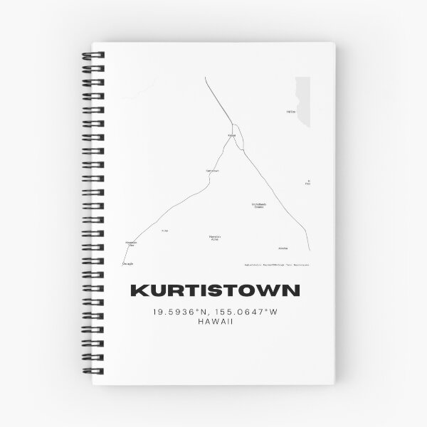 Item preview, Kurtistown Hawaii Map | Minimalist Big Island Location Design designed and sold by RM-Journey.