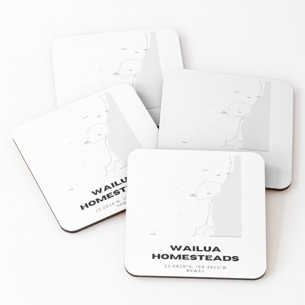 Item preview, Wailua Homesteads Kauai Map | Minimalist Hawaii Location Design designed and sold by RM-Journey.