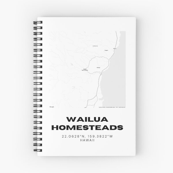 Item preview, Wailua Homesteads Kauai Map | Minimalist Hawaii Location Design designed and sold by RM-Journey.