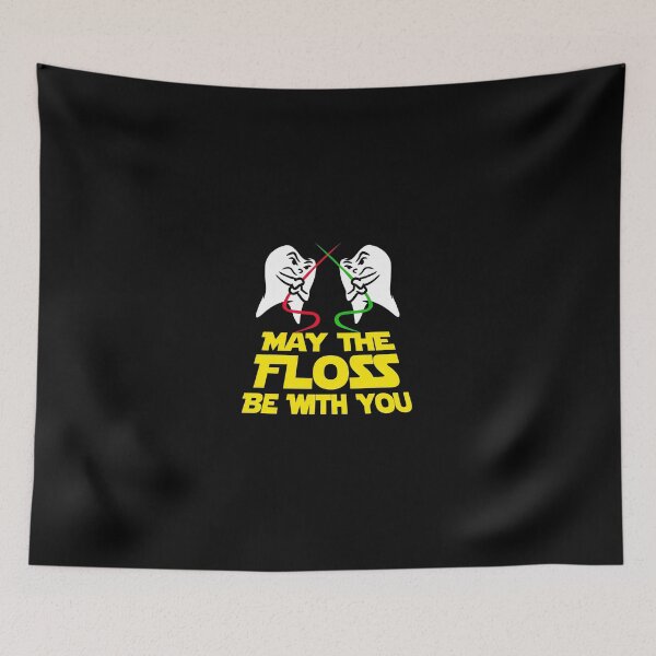 Item preview, May The Floss Be With You Dental Hygiene Pun designed and sold by MakhiFriedman.