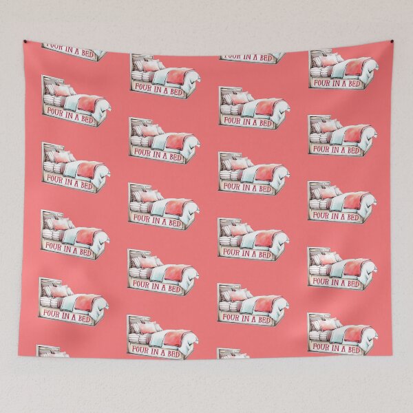Item preview, Four In A Bed (on Peachy-Pink) designed and sold by PawsitiveMum3.