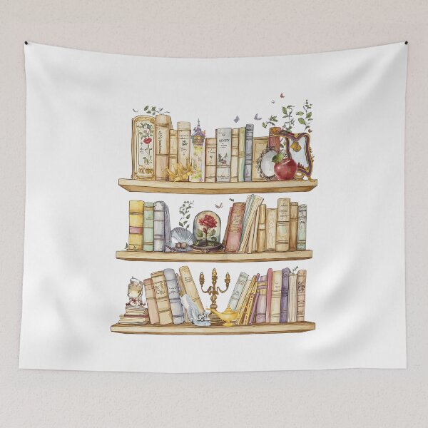 Item preview, Whimsical Bookshelf Watercolor Art designed and sold by vanniBradrick.