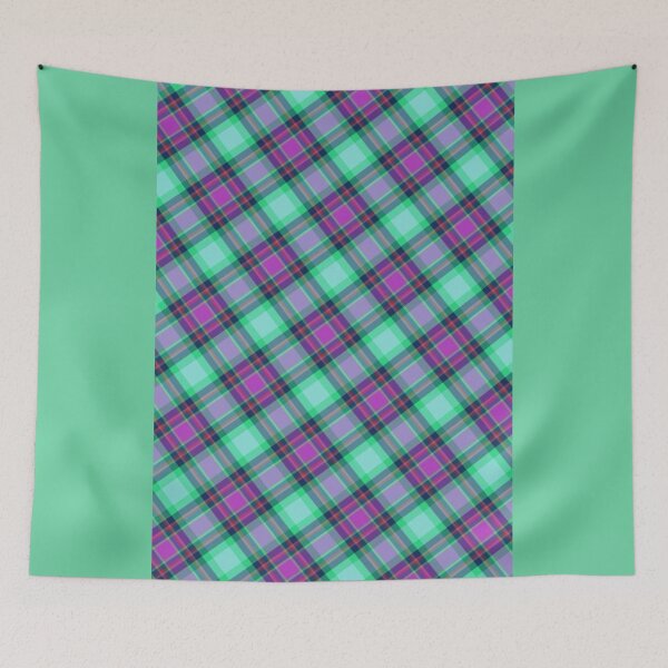 Item preview, Y2K Purple and Teal Plaid Pattern | Retro 2000s Diagonal Plaid Aesthetic designed and sold by BrontesWhimsyStore.