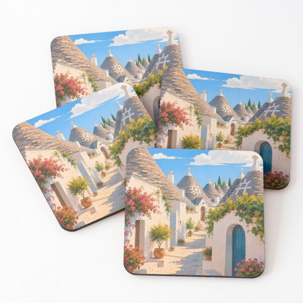 Item preview, Alberobello Trulli Village with Flowers in Puglia Italy designed and sold by GutyzDesignsES.