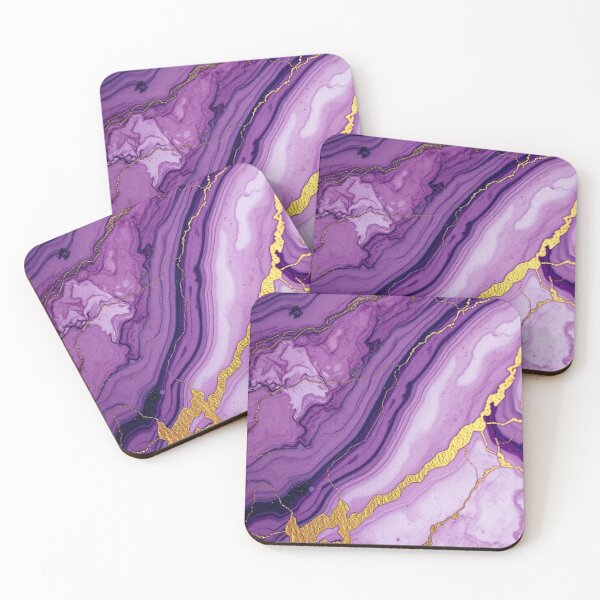 Item preview, Purple Gold Luxury Agate Abstract designed and sold by IntelliMindDesigns.