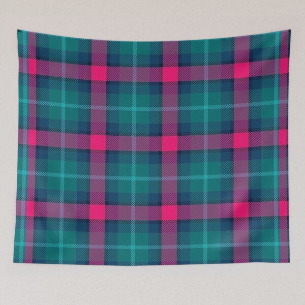 Item preview, Y2K Hot Pink and Teal Plaid Pattern | Retro 2000s Tartan Check Aesthetic designed and sold by BrontesWhimsyStore.