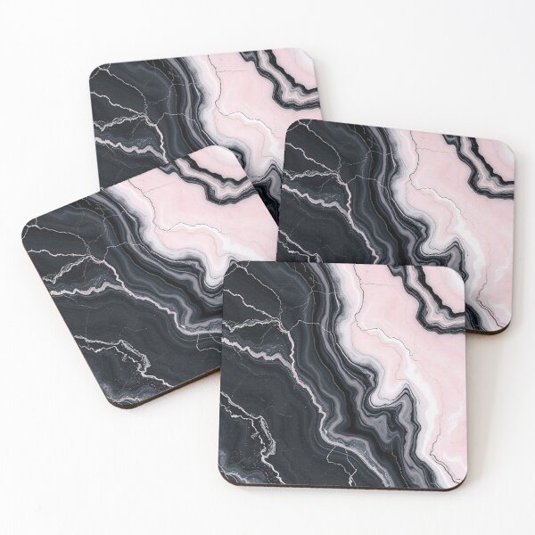 Item preview, Black Pink White Marble Swirl designed and sold by IntelliMindDesigns.