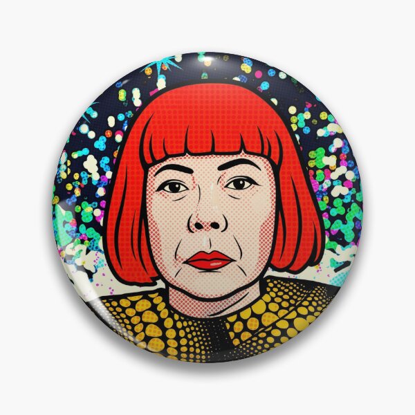 Aperçu de l'œuvre Portrait en demi-teintes de Yayoi Kusama, style pop art créée et vendue par Terry Bain.