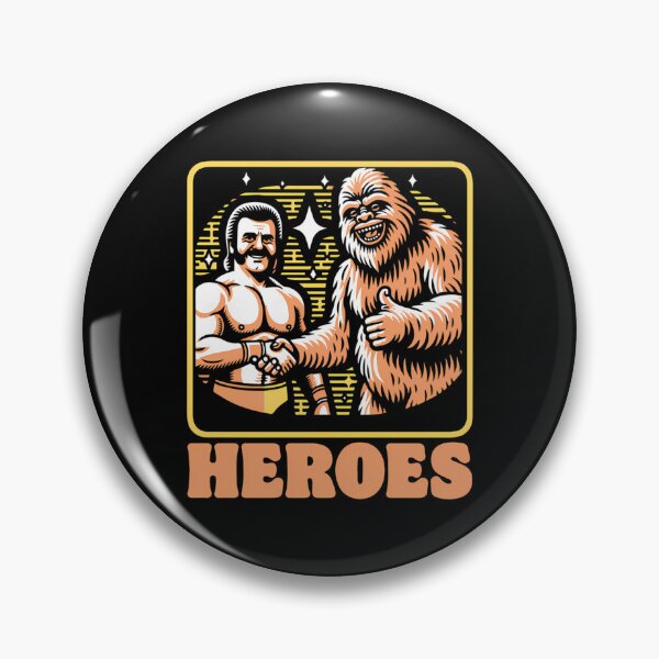 Item preview, Heroes Funny Sasquatch And Eighties Wwf Wrestler Shaking Hands designed and sold by LeonieEpps.