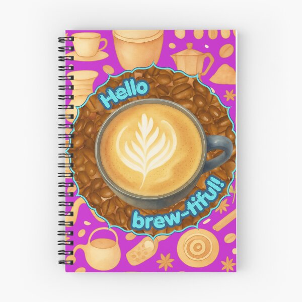 Item preview, Hello Brew-tiful Coffee Lover Humor Foam Art Purple designed and sold by InkyCorvid.