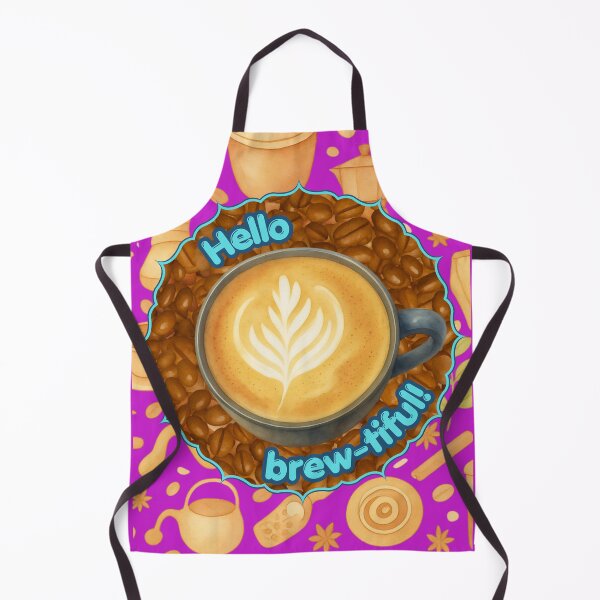 Item preview, Hello Brew-tiful Coffee Lover Humor Foam Art Purple designed and sold by InkyCorvid.