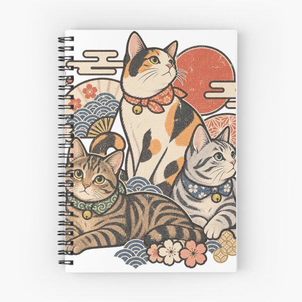 Item preview, Japanese Vintage Cats – Calico, Tabby & Silver Tabby Retro Art designed and sold by アミヤジャ.