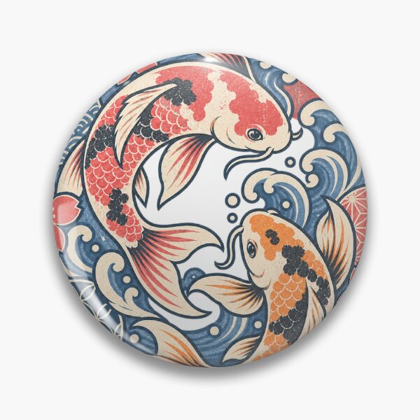 Item preview, Vintage Koi Circle – Japanese Waves & Traditional Patterns designed and sold by アミヤジャ.