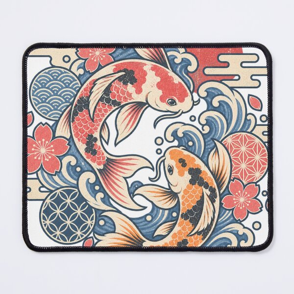 Item preview, Vintage Koi Circle – Japanese Waves & Traditional Patterns designed and sold by アミヤジャ.