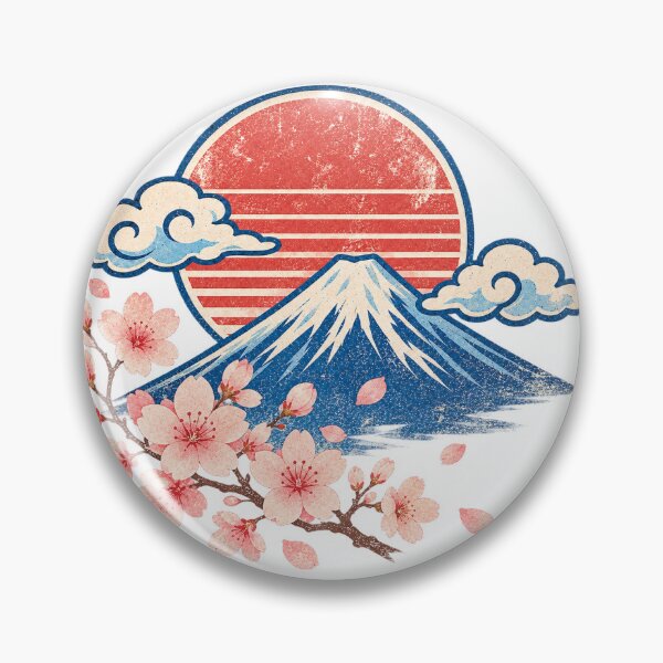 Item preview, Vintage Fuji Sunset & Cherry Blossom – Retro Japan designed and sold by アミヤジャ.