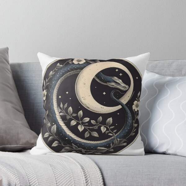 Item preview, Mystical Celestial Moon Snake Botanical Occult Aesthetic Art designed and sold by Chuanski2405.