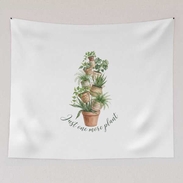 Item preview, Just One More Plant Funny Hoarder Houseplant Watercolor Botanical designed and sold by WorldShop17.