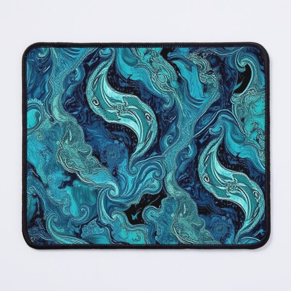 Item preview, Teal Blue Fluid Swirl Marble designed and sold by IntelliMindDesigns.