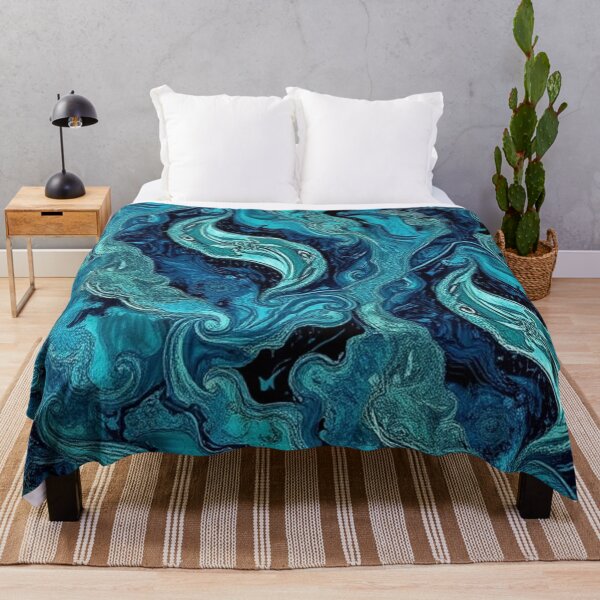 Item preview, Teal Blue Fluid Swirl Marble designed and sold by IntelliMindDesigns.