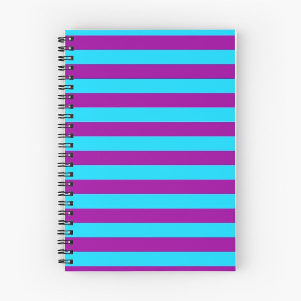Item preview, Y2K Electric Cyan and Purple Stripe Pattern | Retro 2000s Horizontal Stripes designed and sold by BrontesWhimsyStore.