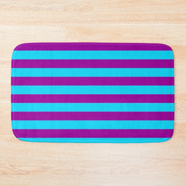 Item preview, Y2K Electric Cyan and Purple Stripe Pattern | Retro 2000s Horizontal Stripes designed and sold by BrontesWhimsyStore.