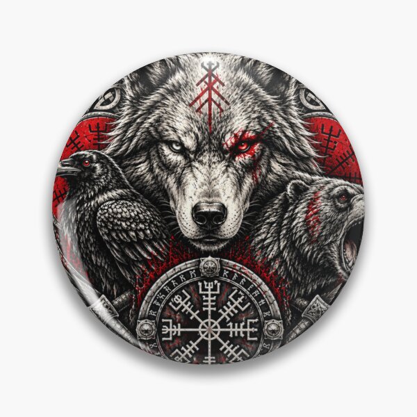 Artikelvorschau, Nordischer Wolf, Wikinger-Runenkunst entworfen und verkauft von JASPE INK.