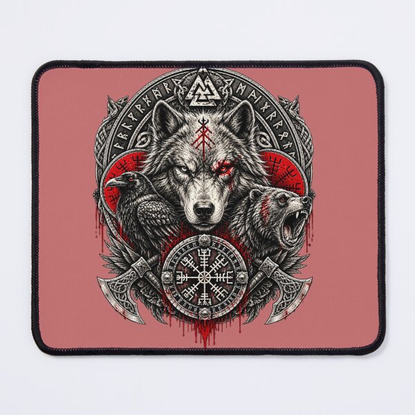 Item preview, Norse Wolf Viking Rune Art designed and sold by JASPE INK.