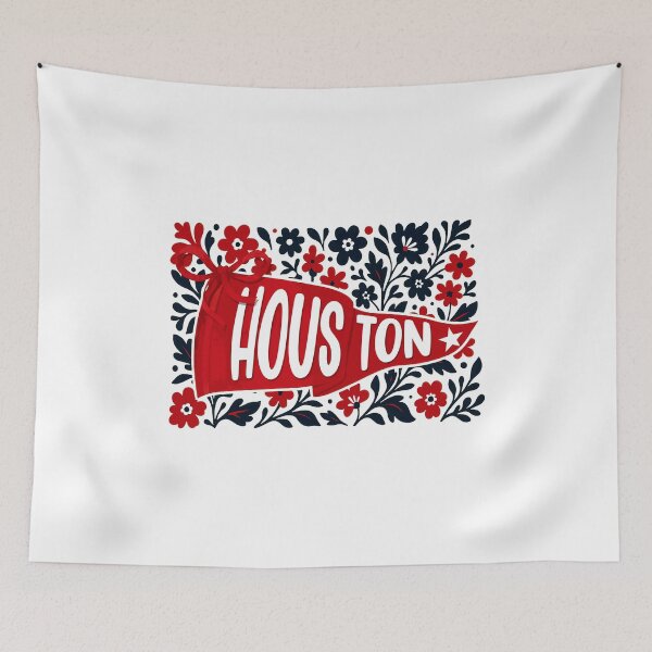 Item preview, Houston Floral Pennant Retro  designed and sold by TejSlaboda86.