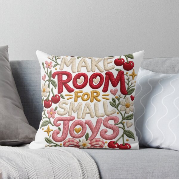 Item preview, Room for Small Joys Embroidered Floral Quote designed and sold by WangAew.